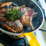 アルミ製フッ素樹脂加工 フライパン イエローハンドル ショック 20cm/1人用(ノンスティック)