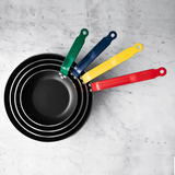 アルミ製フッ素樹脂加工 フライパン レッドハンドル ショック 24/1~2人用、28cm/3~4人用(ノンスティック)